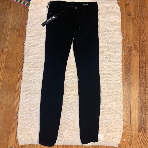 NWT BLANK NYC  BLACK VELVET SKINNY "SPRAY ON" LEGGING JEANS 26 - Picture 2 of 9